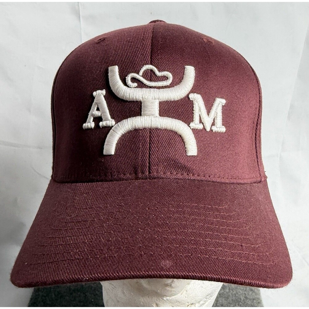 Texas A&M Hooey Flexfit Maroon NCAA Fitted Cap Sz S-M Adult  Cowboy